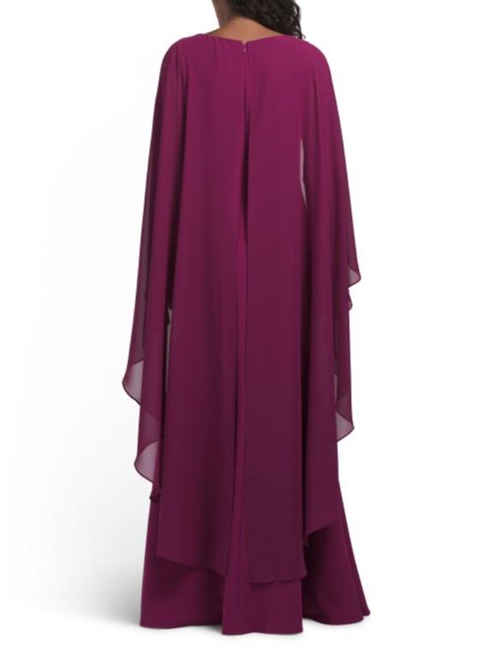 RENE BY RENE RUIZ Scoop Neck 3d Embellished Gown With Organza Capelet - Picture 2 of 3